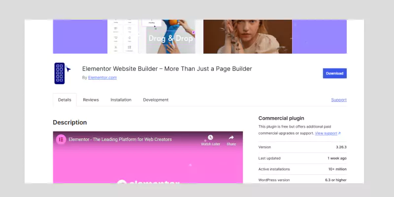 elementor page builder